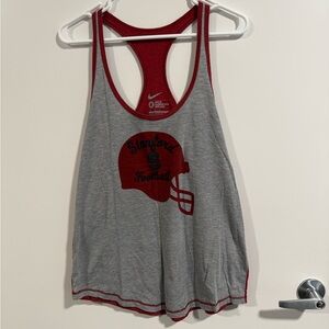 Nike Women's Gray and Red Stanford Tank Top
